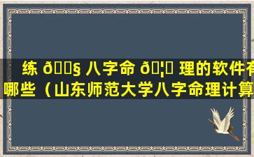 练 🐧 八字命 🦉 理的软件有哪些（山东师范大学八字命理计算软件）